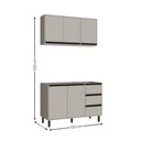 Ver imagem 3 de Kit Armário de Cozinha 2 Peças Balcão Pia 120 cm 2 Portas 3 Gavetas e Aéreo 3 Portas Tóquio