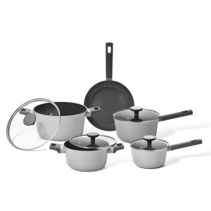 Jogo Panelas Antiaderente Ultra Ceramic Indução 5 Peças Cor Cinza Mou Trufa - Oikos