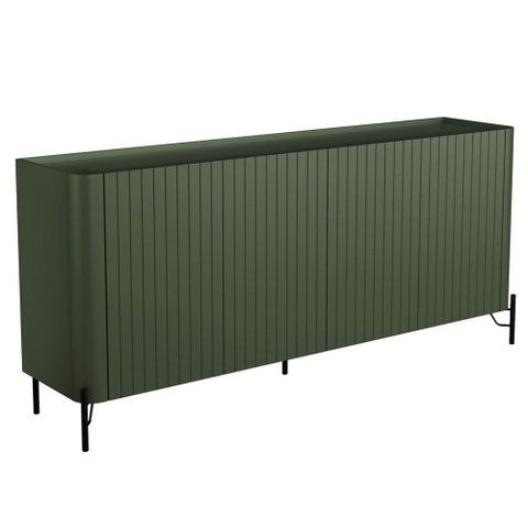 Buffet Sala de Jantar 4 Portas Brise 1 Gaveta Pés Industrial Preto Naim I03 Musgo - Lyam