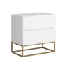 Mesa de Cabeceira para Quarto 2 Gavetas  Acabamento Fosco com Pé Metal  Luxo Cama Casal - 2