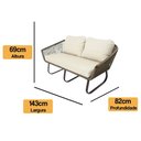 Ver imagem 5 de Sófa Namoradeira Milão em Alumínio e Corda Sintética para Área, Piscina, Jardim e Decoração Trama Or