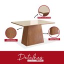 Ver imagem 5 de Conjunto Sala de Jantar Mesa 90x120cm Tampo Vidro com 4 Cadeiras Madeira Maciça Tecido Joli Marrom/Canela/Off White