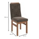 Ver imagem 4 de Conjunto Sala de Jantar Mesa 90x120cm Tampo Vidro com 4 Cadeiras Madeira Maciça Tecido Joli Marrom/Canela/Off White