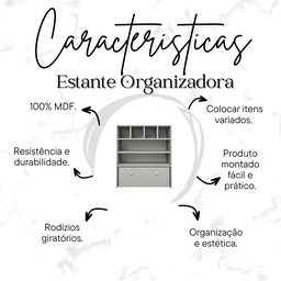 Estante Organizadora de Brinquedos Infantil em Mdf Plancasa:cinza Cristal - 9
