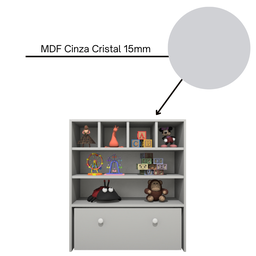 Estante Organizadora de Brinquedos Infantil em Mdf Plancasa:cinza Cristal - 8