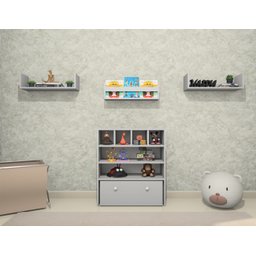 Estante Organizadora de Brinquedos Infantil em Mdf Plancasa:cinza Cristal - 2