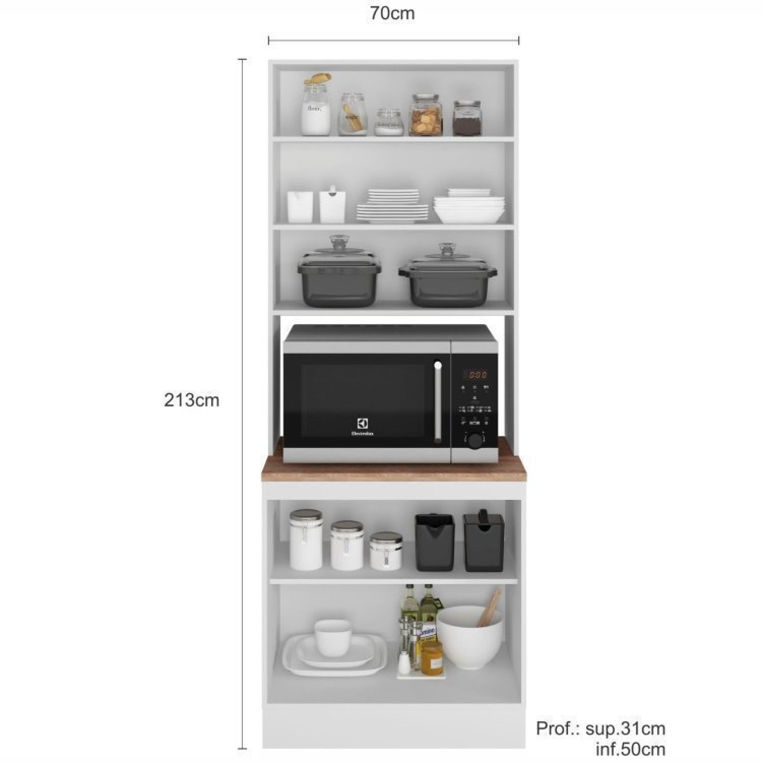 Cozinha Completa 6 Peças 14 Portas 2 Gavetas com Paneleiro Unna Espresso Móveis - 7