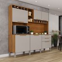 Ver imagem 1 de Armário de Cozinha Safira 6 Portas 2 Gavetas Cinamomo/Off White - Pnr Móveis