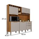 Ver imagem 4 de Armário de Cozinha Safira 6 Portas 2 Gavetas Cinamomo/Off White - Pnr Móveis