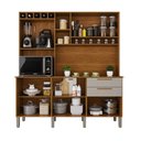 Ver imagem 3 de Armário de Cozinha Safira 6 Portas 2 Gavetas Cinamomo/Off White - Pnr Móveis