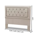 Ver imagem 3 de Cabeceira Casal Estofada Madeira Cama Box Belinha Reta:bege