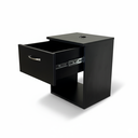 Ver imagem 3 de Mesa de Cabeceira 1 Gaveta com Compartimento Secreto, Gaveta Secreta - Preto