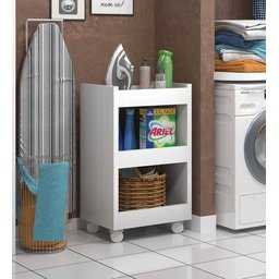 Fruteira Armário Balcão Cozinha Branco Multiuso De Chão Branca Com Rodas AJL Carrinho multiuso - 3 Fruteira Armário Balcão Cozinha Branco Multiuso De Chão Branca Com Rodas AJL Carrinho multiuso - 3