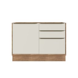 Cozinha Modulada Viena 2 Peças com 1 Armário Aéreo Vidros Reflecta 1 Balcão 120cm  - 7