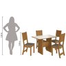 Conjunto de Mesa Sala de Jantar Evora com 4 Cadeiras 1,10m Freijó / Off White / Cacau Indekes - 6