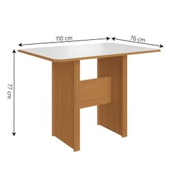 Conjunto de Mesa Sala de Jantar Evora com 4 Cadeiras 1,10m Freijó / Off White / Cacau Indekes - 3 Conjunto de Mesa Sala de Jantar Evora com 4 Cadeiras 1,10m Freijó / Off White / Cacau Indekes - 3
