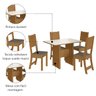 Conjunto de Mesa Sala de Jantar Evora com 4 Cadeiras 1,10m Freijó / Off White / Cacau Indekes - 5