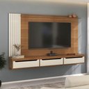 Ver imagem 2 de Painel para TV Cora 75 Polegadas MDP Ripado Cinamomo Off White Artely