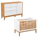 Ver imagem 1 de Berço Americano e Cômoda Sapateira Unique Branco Soft Freijó Eco Wood - Matic