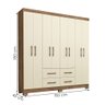 Guarda Roupa Itapema Quarto com 8 Portas e 4 Gavetas Mocaccino/off White - 4