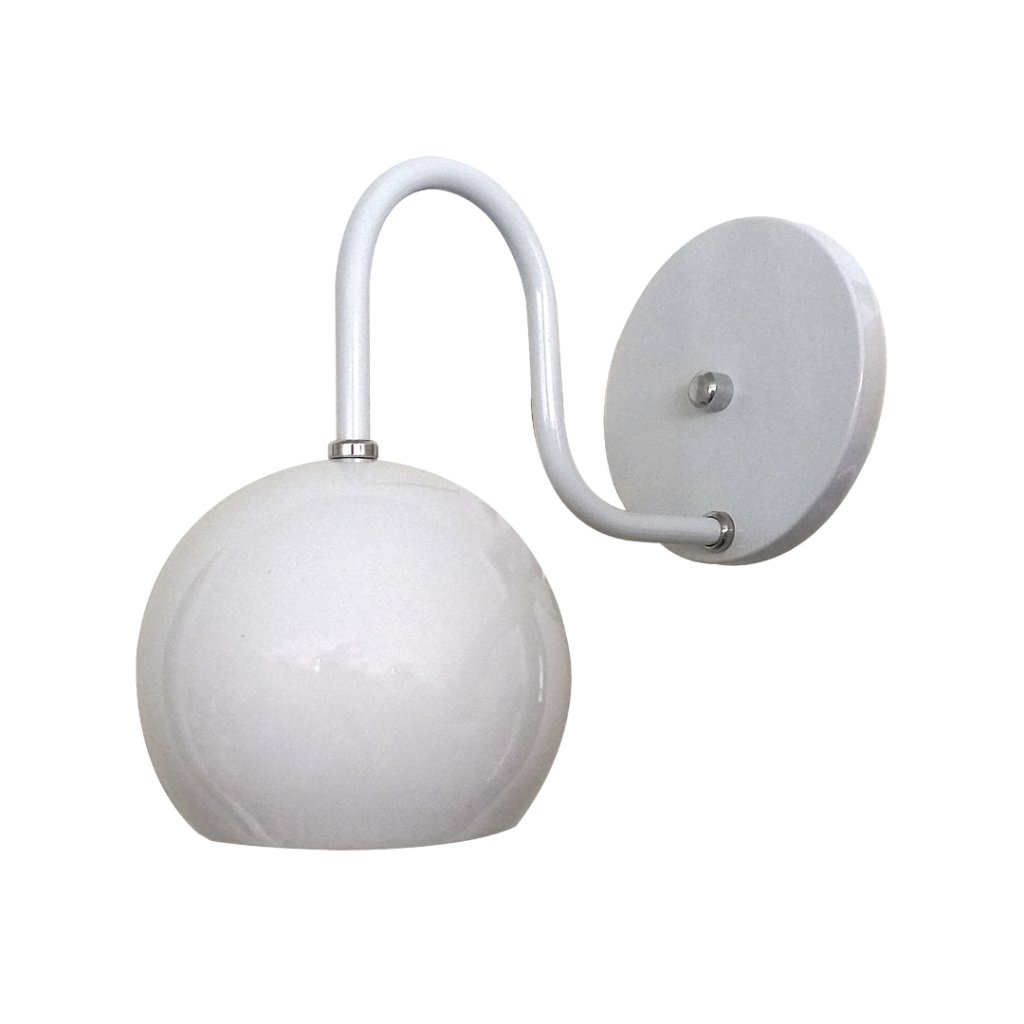 Arandela de Parede Colonial Retrô Cúpula Bolinha - Soquete E-27 – Abf Luminárias:branco