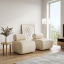 Ver imagem 1 de Poltrona para Sala KIT2 Orgânica 60 cm Base Fixa Zarah Sintetico PU D03 - D'Rossi