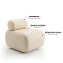 Ver imagem 3 de Poltrona para Sala KIT2 Orgânica 60 cm Base Fixa Zarah Sintetico PU D03 - D'Rossi