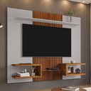 Ver imagem 2 de Painel Atlas Sala Tv até 55 Polegadas Off White/naturalle/ripado