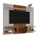 Ver imagem 1 de Painel Atlas Sala Tv até 55 Polegadas Off White/naturalle/ripado