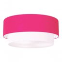 Ver imagem 3 de Plafon Duplo Cilíndrico Vivare Md-3065 Cúpula Tecido 80x70cm - Bivolt Rosa-pink-branco 127/220v