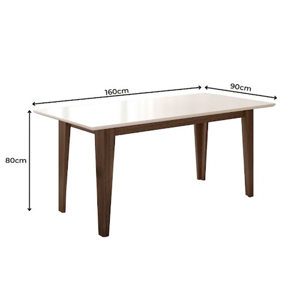 Mesa para Sala de Jantar 160cm Retangular Tampo Chanfrado Liz Poliman - 2