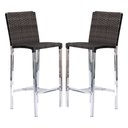 Ver imagem 1 de Kit com 2 Banquetas Altas Jardim em Alumínio e Fibra Tabaco