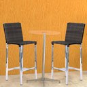 Ver imagem 3 de Kit com 2 Banquetas Altas Jardim em Alumínio e Fibra Tabaco