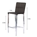 Ver imagem 2 de Kit com 2 Banquetas Altas Jardim em Alumínio e Fibra Tabaco