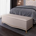 Ver imagem 2 de Calçadeira Baú Queen 160cm Imperial J02 Suede Bege - Mpozenato