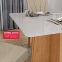 Ver mais imagens de Conjunto Mesa de Jantar Celebrare 1,20 com Vidro e 4 Cadeiras Apogeu Tecido Linho Rinzai Bege