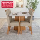 Ver imagem 7 de Conjunto Mesa de Jantar Celebrare 1,20 com Vidro e 4 Cadeiras Apogeu Tecido Linho Rinzai Bege