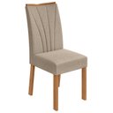 Ver imagem 3 de Conjunto Mesa de Jantar Celebrare 1,20 com Vidro e 4 Cadeiras Apogeu Tecido Linho Rinzai Bege