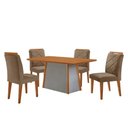 Ver imagem 2 de Mesa de Jantar Diane Tampo 120cm Mdf Canto Copo e 4 Cadeiras Melissa Moderna Mobilia