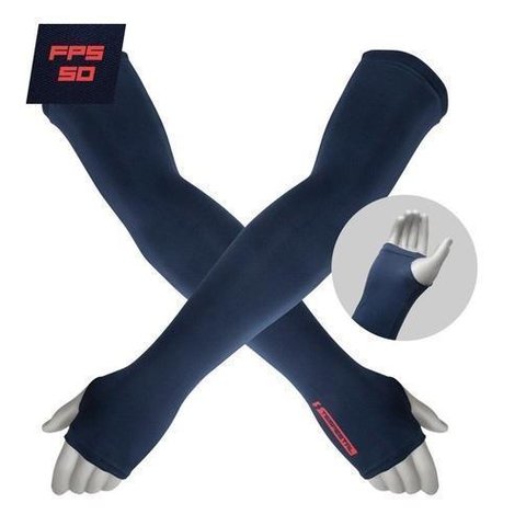 Manguito Azul Proteção Uv50+ Ciclismo Compressão Tempestal