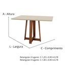 Ver imagem 2 de Mesa Cor Freijó e Fendi 4 Lugares Retangular 1,2x0,90 e Tampo de Vidro Colado
