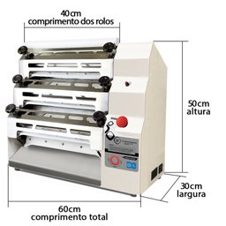 Cilindro Laminador Elétrico 6 Rolos com Regulador de Velocidade Bivolt 400x57mm 1/2cv 50/60 HZ Saro Branco - 4