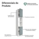 Ver imagem 3 de Paneleiro 40 cm 2 Portas e 2 Nichos Branco/Cinza Lux Madesa
