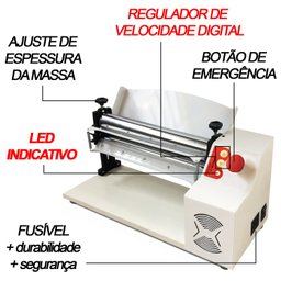 Cilindro Laminador Elétrico Cromado com Regulador de Velocidade Bivolt 400x57mm 1/3cv 50/60 HZ Saro Branco - 5
