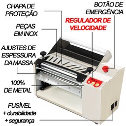 Cilindro Laminador Elétrico Pro com Regulador de Velocidade Bivolt 400x57mm 1/3cv 50/60 HZ Saro Branco - 5
