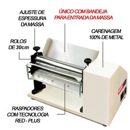 Cilindro Laminador Elétrico Standart Bivolt 300x57mm 1/3cv 50/60 HZ Saro Branco - 5