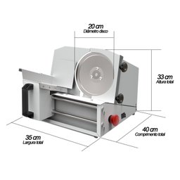 Fatiador de Frios Semi Automático 1/3cv 200mm Bivolt Saro Inox - 4