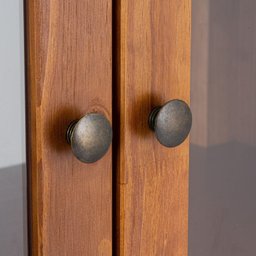 Cristaleira Madeira Maciça 2 Portas 4 Prateleiras Rinno  - 6
