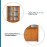 Cristaleira Madeira Maciça 2 Portas 4 Prateleiras Rinno  - 3