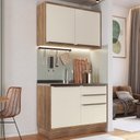 Ver imagem 1 de Cozinha Modulada 2 Peças 3 Portas 3 Gavetas 100% MDF Louro Freijó e Argila Viena Bege